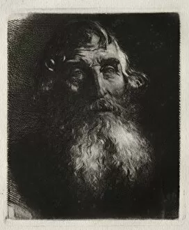 Etching And Roulette Collection: Study of an Old Mans Head. Creator: Hubert von Herkomer (British, 1849-1914)