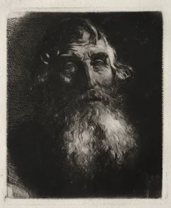 Etching And Roulette Prints: Study of an Old Mans Head. Creator: Hubert von Herkomer (British, 1849-1914)