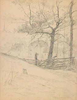 Water Mill Prints: Study for The Old Mills at Brookville, 1900. Creator: John Ottis Adams