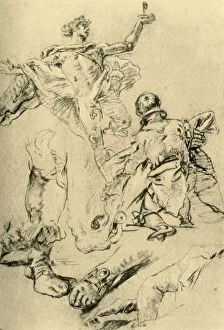 Baron Detlev Von Hadeln Collection: Study for a page in the Kaisersaal, 1751-1752, (1928). Artist: Giovanni Battista Tiepolo