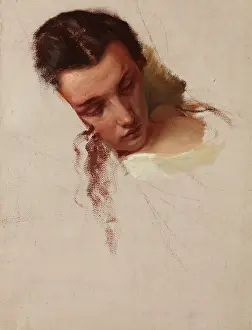 Augustus Prints: Study to the Painting 'The Death of Barbara Radziwill'- Head of Queen Barbara