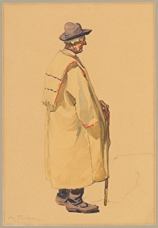 Moravia Prints: Study of a peasant, around 1920. Creator: Anton Frolka