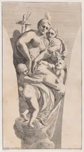 Mathematics Collection: Study for a pendentive depicting Justice and Charity, 1630-50