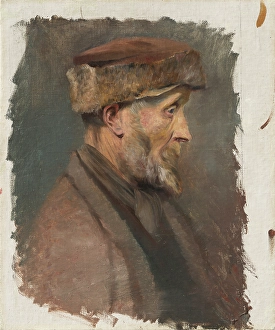 Lszl Mednynszky Prints: Study of a Poor Old Man in a Fur Cap, 1878-1880. Creator: Ladislav Mednyanszky