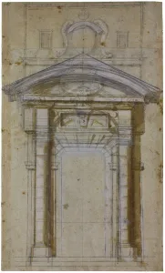 Study for Porta Pia in Rome, ca 1561. Artist: Buonarroti, Michelangelo (1475-1564) Study for Porta Pia in Rome, ca 1561. Artist: Buonarroti, Michelangelo (1475-1564)