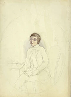 Schoolchild Collection: Study for Portrait of Boy with Book, n. d. Creator: Elizabeth Murray