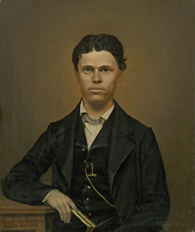 Study of a Portrait of a Young Man with a Book, 1865. Creator: Johann Perger