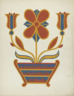 Study for Proposed Portfolio Decorated Chests of Rural Pennsylvania, 1941. Creator: Unknown