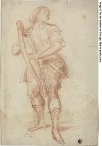 Study (recto); Draped, Seated Female Figure (verso), n.d. Creators: Bernardino Poccetti, Matteo Rosselli, Lodovico Carracci