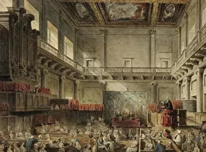 Study for Royal Chapel, Whitehall, in Micocosm of London, 1807-10