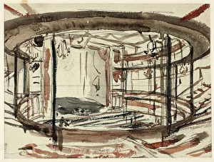 Auditorium Prints: Study for Sadlers Wells Theater, c. 1809. Creator: Augustus Charles Pugin