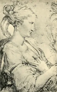 Degenhart Prints: Study of Saint Catherine, c1530-1540, (1943). Creator: Parmigianino
