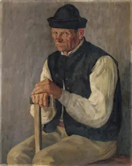 Suspicion Prints: Study of a Seated Lumberjack, 1935. Creator: Andrej Kovacik