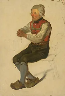 Folk Life Prints: Study of a Seated Peasant, before 1850. Creator: Friedrich Carl von Scheidlin