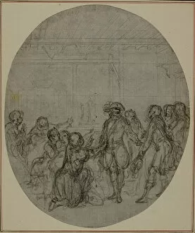 Pleading Gallery: Study for a second edition, never published, of Colles 'La Partie de Chasse de Hen