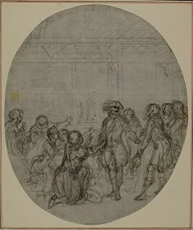 Pleading Gallery: Study for a second edition, never published, of Colles 'La Partie de Chasse de Hen