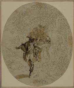 Study for a second edition, never published, of Colles La Partie de Chasse de Hen