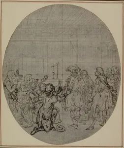 Study for a second edition, never published, of Colles La Partie de Chasse de Hen