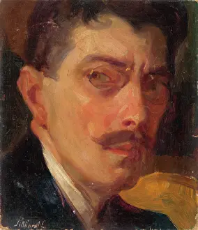 Suspicion Prints: Study for a Self-Portrait, around 1900. Creator: Ludovit Pitthordt