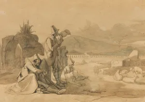 Campfire Prints: Study for Shepherds in the Roman Campagna, c1835. Creator: Jorgen Sonne