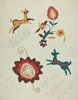 Animal Motif Prints: Study for Silkscreen Portfolio, 1935/1942. Creator: Unknown