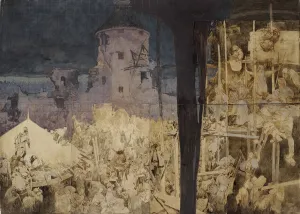 A Mucha Museum Gallery: Study for The Slav Epic. The Defense of Sziget by Nicholas Zrinsky