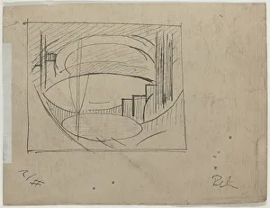 Oscar Bluemmer Prints: Study for Soho (verso), 1919. Creator: Oscar Bluemner