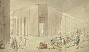City Of London England Gallery: Study for St. Lukes Hospital, from Microcosm of London, c. 1809