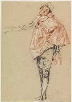 Study of a Standing Dancer with an Outstretched Arm, 1710. Artist: Watteau, Jean Antoine (1684-1721)