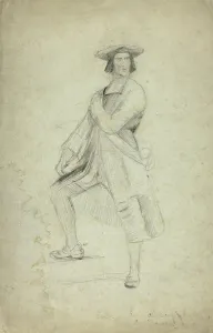 Study for Standing Man Wearing Sash and Striking Dramatic Pose, n.d. Creator: Thomas Duncan