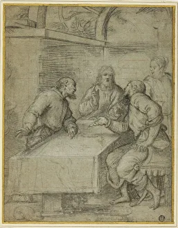 Supper Prints: Study for the Supper at Emmaus, 1550/59. Creator: Giulio Campi