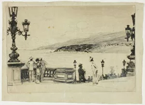 Balustrade Collection: Study for The Terrace, Monte Carlo, 1905-06. Creator: Theodore Roussel