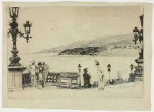 Balustrade Collection: Study for The Terrace, Monte Carlo, 1905-06. Creator: Theodore Roussel