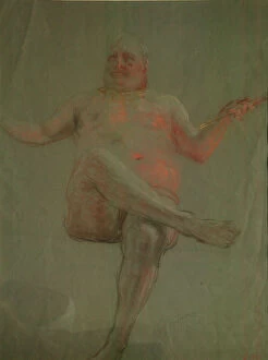Pastel On Cardboard Collection: Study for Get Thee Hence, Satan!, 1890s. Artist: Repin, Ilya Yefimovich (1844-1930)