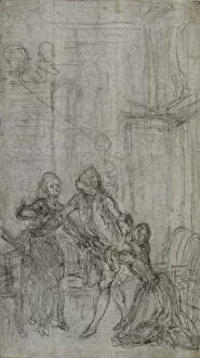 Rococo Era Gallery: Study for Vignette-Frontispiece in Charles-Simon Favarts 'L Amitiéà