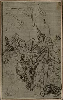 Gaius Julius Caesar Collection: Study: Vignette-Frontispiece for Lucains 'La Pharsale', c. 1766