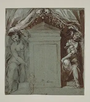 Brown Wash Prints: Study for a Wall Decoration, c1561. Creator: Federico Barocci