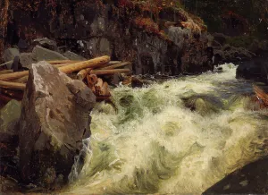 Nasjonalmuseet Prints: Study of a Waterfall, probably 1851. Creator: Herman August Cappelen