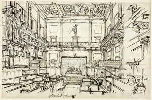Study for Whitehall Chapel, from Microcosm of London, c. 1809 Study for Whitehall Chapel, from Microcosm of London, c. 1809