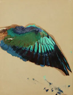 Inspiration Prints: Study of a Wing-Study of a Fgure of 'Inspiration' from the Curtain for the Municipal