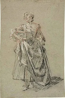 Lancret Nicolas Prints: Study of a Woman, c. 1743. Creator: Nicolas Lancret