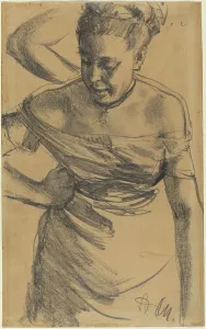 Menzel Adolph Friedrich Erdmann Von Prints: Study of a Woman, c. 1875/1890. Creator: Adolph Menzel