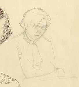 Shirley Jane Prints: Study of a woman, c1951. Creator: Shirley Markham