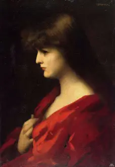 Jean Prints: Study of a Woman in Red, 1892. Creator: Jean Jacques Henner