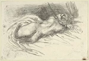 Buttocks Gallery: Study of a Woman Viewed from Behind, 1833. 1833. Creator: Eugene Delacroix