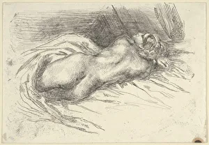 Buttocks Prints: Study of a Woman Viewed from Behind, 1833. 1833. Creator: Eugene Delacroix