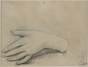 Théodule Ribot French Prints: Study of a Womans Hand (verso), 1800s. Creator: Theodule Ribot (French, 1823-1891)