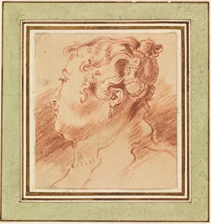 Study of Womans Head, c. 1725. Artist: Watteau, Jean Antoine (1684-1721)