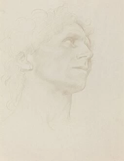 Images Dated 15th May 2021: Study of Womans Head, Turned Right. Creator: Alphonse Legros