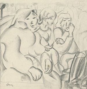 Konstantn Prints: Study of three women, 1924-1928. Creator: Konstantin Bauer